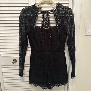 Alexis lace black romper